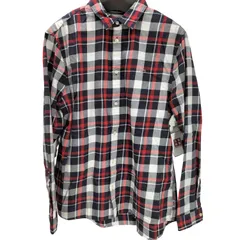 トミージーンズ tommy jeans REGULAR FIT ロゴ 刺繍 タータンチェック L/S シャツ メンズ import：XL 