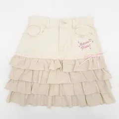 mezzo piano ボリュームフリルホワイトデニムスカート 140サイズ 白 ピンク 希少 レア キッズ 女の子 メゾピアノ