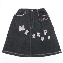 mezzo piano チェックロゴデニムスカート 160サイズ ブラック 黒  ピンク キッズ 女の子 メゾピアノ