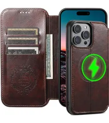 iPhone 12 Pro Max ケース 手帳型 MagSafe対応 いphone12 Promax ケース マグセーフ ワイヤレス充電対応 カード収納 アイフォン12 プロマックス カバー 手帳 スタンド機能 財布型 カード入れ マグネット式 ブラウン