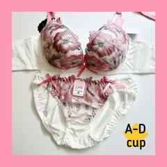 sanei/サンエイ/10499PK/ブラショーツセット/ピンク/花柄刺繍/A70,A75,B70,B75,C70,C75,D70,D75