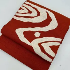 名古屋帯 正絹 紬 織出し 素敵なデザイン 八寸 MA-1003