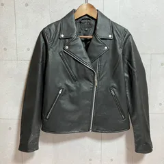 UNIQLO ユニクロ フェイクレザー ダブルライダース ジャケット アウター 合皮 M ブラック 黒 レディース SG363-13