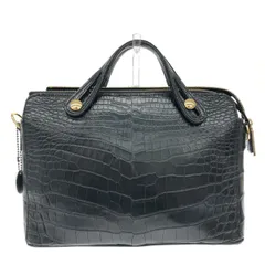 Crocodile クロコダイル クロコダイル/2WAYハンドバッグ  センター取り/マットクロコ JRA認定   ブラック レディース / 240001170936
