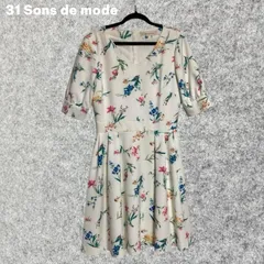 31 Sons de mode 花柄 Vネック 半袖 ワンピース Mサイズ