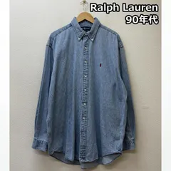 ラルフローレン 90s BLAIRE ポニー 刺繍 デニム シャンブレー ボタンダウン シャツ メンズ L ISItems【USED】【古着】【中古】50146443