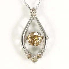 PT900/プラチナ ネックレス ブラウンダイヤモンド 0.20ct ブラウンダイヤモンド 0.07ct 総重量約1.8g 約44cm
