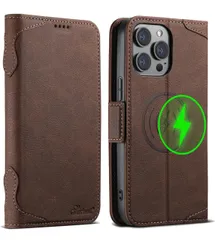 iPhone12ケース iPhone12Proケース 手帳型 MagSafe対応 いphone12ケース マグセーフいphone12 Pro ケース ワイヤレス充電対応 カード収納 アイフォン12/12 プロ カバー 手帳 スタンド機能 財布型 ブラウン