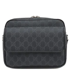 グッチ GUCCI ショルダーバッグ スモール クロスボディバッグ GGスプリームキャンバス ブラック シルバー金具 黒 ウェブストライプ 斜め掛け  795479 【保存袋】【中古】