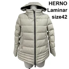 ■ ヘルノ HERNO  Laminar ダウンジャケット アウター コート 長袖 上着 白 グレー ダウン80％ 42 L 11号 レディース S5X209