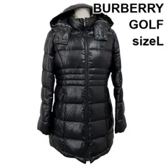 ■ バーバリーゴルフ BURBERRY GOLF ダウンジャケット ダウンコート ロング 長袖 黒 ダウン フェザー L 11号 レディース S5X206