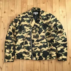 BAPE 中綿 ライダース ジャケット Mサイズ a bathing ape batting jacket 1st camo yellow エイプ ベイプ アベイシングエイプ 迷彩