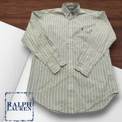 Ralph Lauren YARMOUTH BDシャツ メンズファッション　Mサイズ　シャツ　ストライプ　ホワイト　ブルー