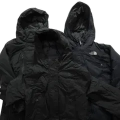 古着卸 まとめ売り ノースフェイス ダウンコート 3枚セット (メンズ ) ブラック ジップポケット ロング丈 中古 古着 NC5821