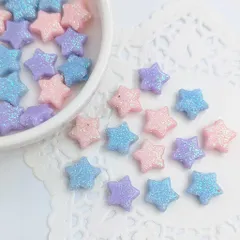 アクリルビーズ 星型 10個セット ラメ グリッター 約10mm B-11 ハンドメイド アクセサリーパーツ プラスチックビーズ ビーズクラブ