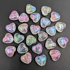 アクリルビーズ ハート型 B-27 クリア 約14mm 10個セット ハンドメイド アクセサリーパーツ プラスチックビーズ ビーズクラブ