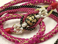 平和屋着物●和装小物　振袖用帯締め　装飾　飾り玉　パール　金糸　逸品　AABC2793ay