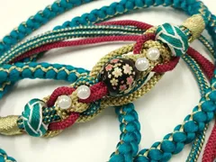 平和屋着物●和装小物　振袖用帯締め　装飾　飾り玉　パール　あわじ玉　金糸　逸品　AABC2794ay