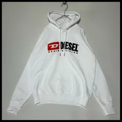 ディーゼル DIESEL　フーディー　プルオーバー　パーカー　ホワイト　白　ロゴ　ユニセックス