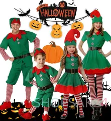 大特価子供クリスマスサンタ服 男児女児用 幼稚園表演着 親子共着セット676