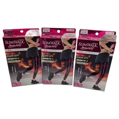 186000 新品未使用 スリムウォーク SLIM WALK 燃焼シェイプレギンスセット★定価¥2,780- ブラック BeauActy レディース 3点まとめ売り