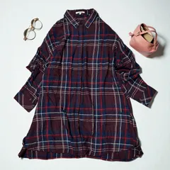 GLOBAL WORK グローバルワーク　チュニック　チェックシャツ　ワンピース　レディース　長袖　M トップス