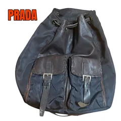 プラダ　リュック　ブラック　本革　ナイロン　ヴィンテージ　レザー　バックパック