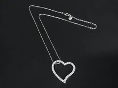 ■極美品■ SWAROVSKI スワロフスキー ハート ラインストーン ネックレス ペンダント アクセサリー レディース シルバー系 DK8569