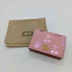 ◎◎GUCCI グッチ GGマーモント 2つ折り財布 ストリベリー＆チェリーマーモント  456125・203887 ピンク