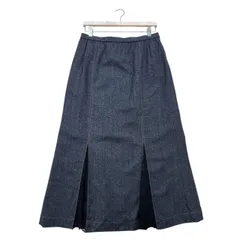 Leilian レリアン フレアスカート ブラックデニム×レース ウール混 13+ 大きなサイズ