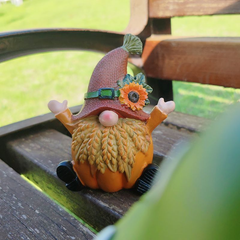 置物 オブジェ ガーデンオーナメント 向日葵の帽子を被っている小人 屋外 屋内 インテリア 玄関 リビング ダイニング 装飾 庭 ガーデニング 装飾 ガーデン 樹脂 可愛い ギフト インテリア用品 贈