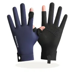 【在庫処分】[SCOLORKI] 手袋 メンズ 夏用 グローブ 日焼け止め UVカット 薄手 冷感 紫外線対策 指出し ２本指切り 滑り止め 通気速乾 釣り 通勤 自転車 運転 サイクル