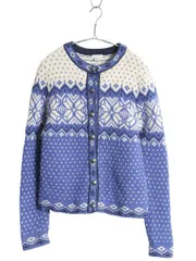 【お得なクーポン配布中!】 エルエルビーン ノルディック ニット カーディガン レディース S / アウトドア ラム ウール セーター 前開き 羽織り バーズアイ 総柄 丸首