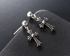 シルバー925 クロスピアス 十字架 スタッド メンズ レディース 両耳 ペア ユニセックス シンプル おしゃれ 人気 シルバーアクセサリー 高品質 ギフト プレゼント 新品 104