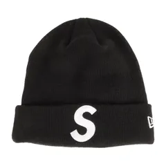 【美品】Supreme シュプリーム ビーニー ブラック 黒 サイズ:FREE | NEW ERA Sロゴ ニット ビーニー (S Logo Beanie) | ブランド ニットキャップ 帽子 | コラボ【メンズ】【中古】