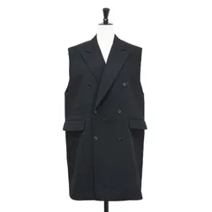 DRAWER ドゥロワー ベスト ネイビー 紺 サイズ:38(M) | 21秋冬 ウール ツイル ダブル テーラード ジレ / ベス | ロング Iライン | 日本製 | トップス レイヤード【レディース】【中古】