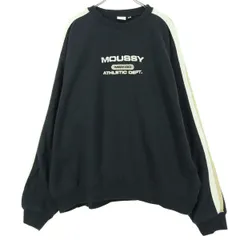 MOUSSY マウジー 裏起毛 英字 長袖 トレーナー F ブラック スウェット レディース 古着