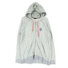 TOMMY HILFIGER トミーヒルフィガー 刺繍 長袖 ジップパーカー S グレー レディース 古着