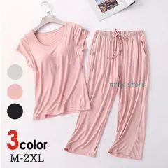 パジャマ レディース 半袖 セットアップ ルームウェア ナイトウェア 部屋着 寝巻き パッド付き ブラ付き インナー tシャツ パンツ 上下セッ