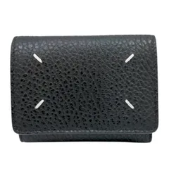 【新品】Maison Margiela メゾンマルジェラ コンパクト財布　3つ折り財布　ミニ　ウォレット ブラック レザー 4ステッチ　SA3U10010 レディース メンズ 新品 プレゼント 箱付き 人気　お洒落 【ブランドギャラリー東心斎橋店】