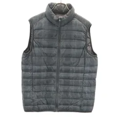 UNIQLO ユニクロ チェック ウルトラライト ダウンベスト M グレー メンズ 古着