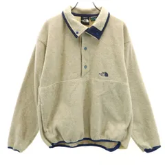 THE NORTH FACE ノースフェイス ハーフボタン フリースジャケット M アイボリー系 NA-3288 プルオーバー メンズ 古着