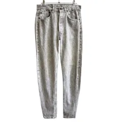 80's USA製 Levi's リーバイス 501 ボタンフライ デニムパンツ コットンパンツ 白×ライトグレー 31×32 No.L161