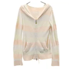 gelato pique ジェラートピケ ボーダー 長袖 ジップパーカー F ピンク ルームウェア レディース 古着