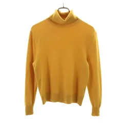 美品 UNIQLO ユニクロ カシミヤ100％ 長袖 タートルネック セーター S マスタード ニット レディース 古着