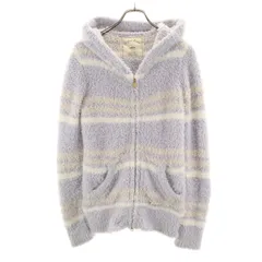 gelato pique ジェラートピケ ボーダー柄 長袖 ジップパーカー F グレー ルームウェア レディース 古着