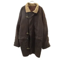 80s 90s オールド ファイヤーマン レザーコート 54 ブラウン 裏キルティング メンズ 古着