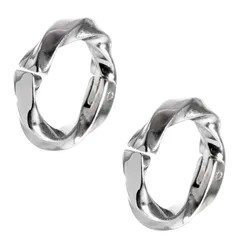 【特価セール】[SEIYA INTERNATIONAL] イヤリング メンズ フェイクピアス イヤーカフ ツイストフープ 両耳 2個セット