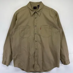 古着 リーバイス Levi's 長袖シャツ レッドタブ ピスタグ 大きいサイズ 無地 ワークシャツ XL  ベージュ系 メンズ