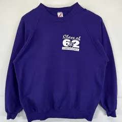 古着 90's/90年代 ジャージーズ Jerzees USA製 スウェット トレーナー 大きいサイズ クルーネック ラグラン ロゴプリント 2XL  パープル メンズ